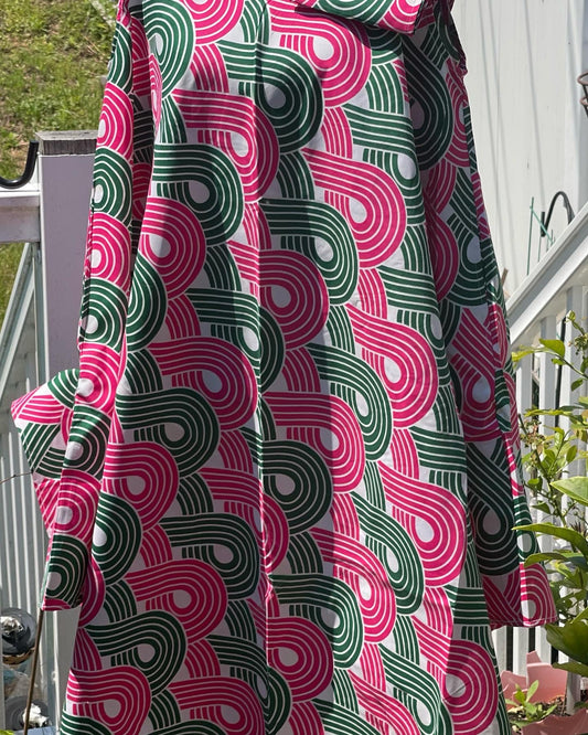 Print Dress ~ Pink, Green, White
